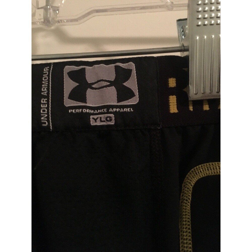 Under Armour Boys Compression Shorts Active Wear Elastic Waist Size Large Black - Picture 7 of 7